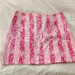 Lilly Pulitzer Pink Floral Mini Skirt